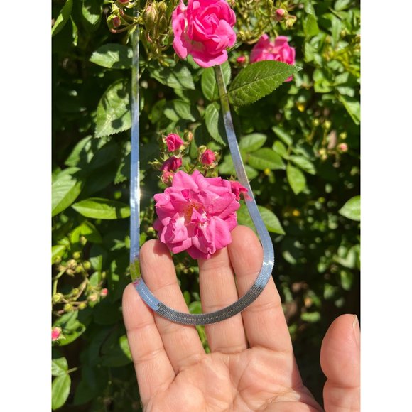 Italy 925 Sterling Silver Herringbone Vintage Pristine Chain 24.25" - Picture 3 of 12